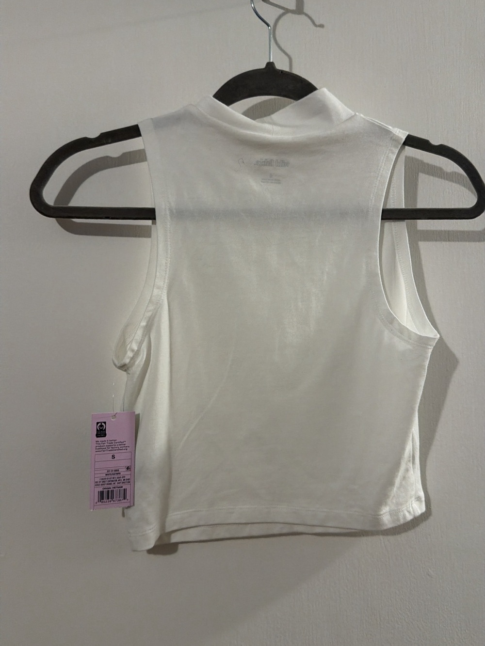 wild fable White Mock Neck Sleeveless Crop Top - Picture 2 of 3